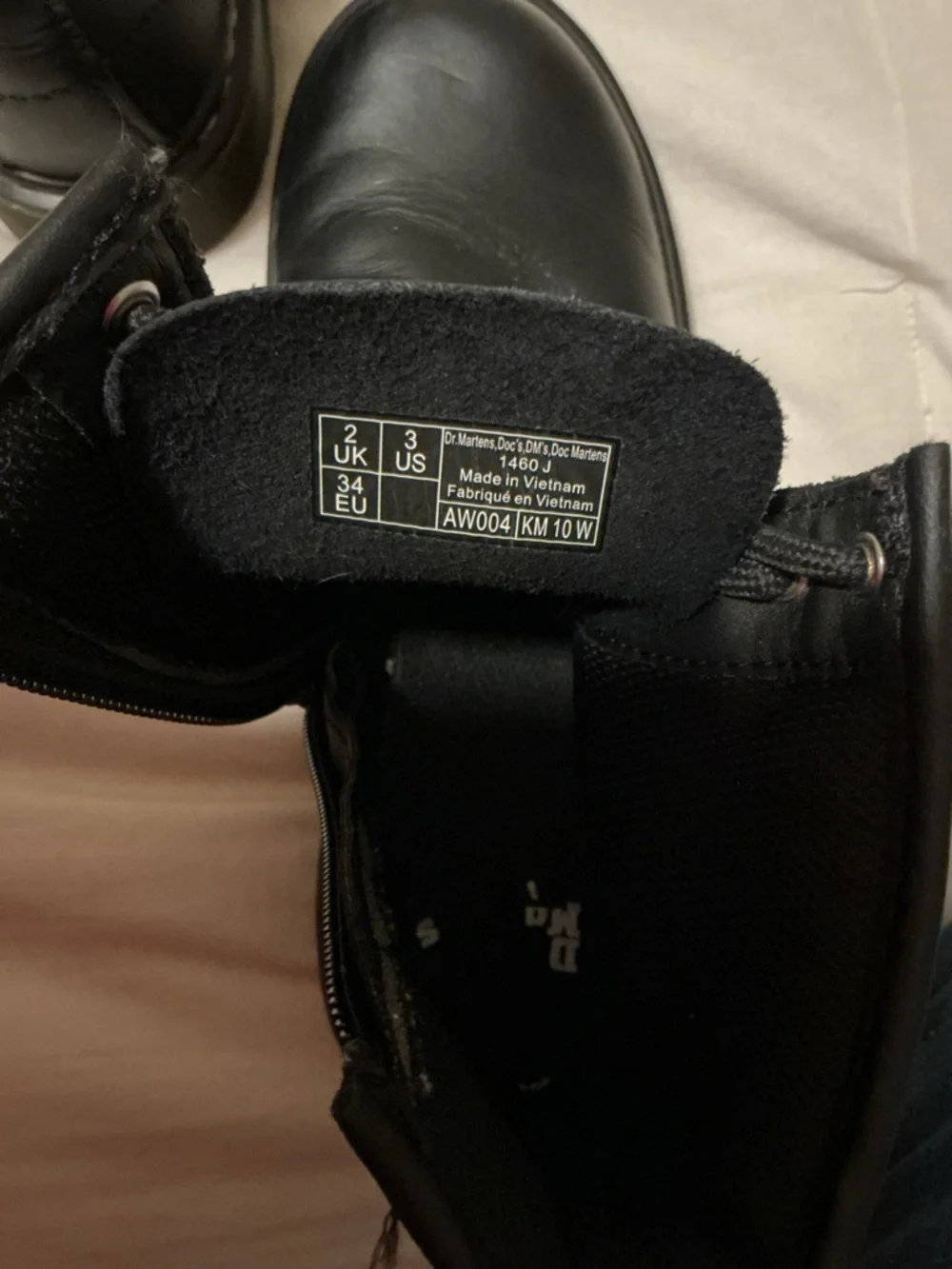 Dr. Martens Kids Black Leather Lace-Up Boots with Yellow Stitching